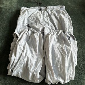 Blue parachute pants